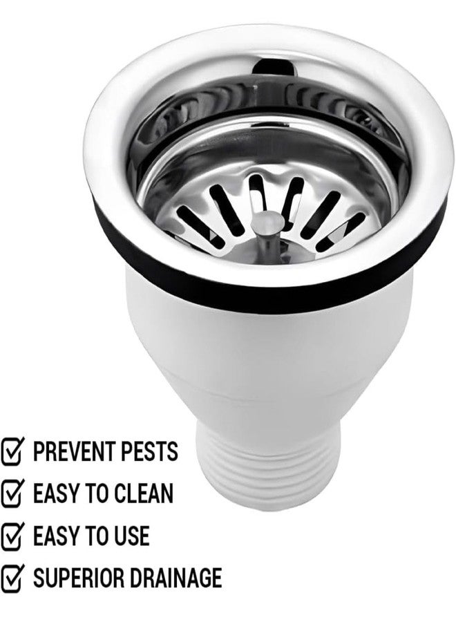 AFFCO - Round Shaped Premium PVC Kitchen Sink Coupling for Home | Sink Coupling for Kitchen Sink| Durable Sink Drainer with Chrome Finish (Pack of 1, Size: 4 Inches) - Image 5